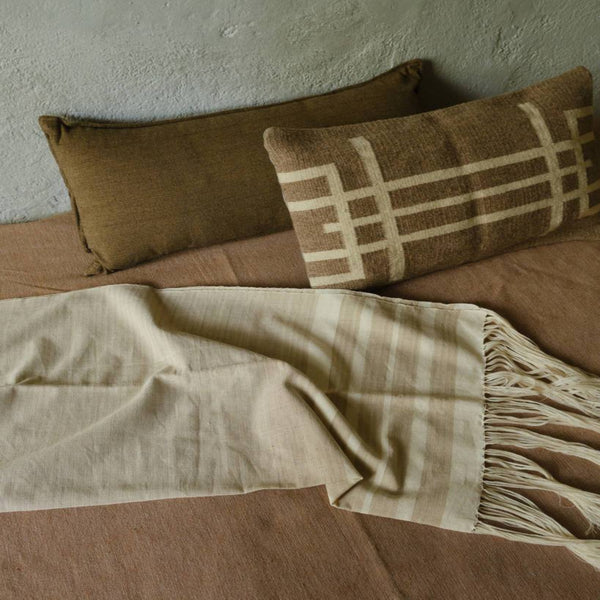 Jeté de lit Rebozo Mexicain - Teinte naturelle
